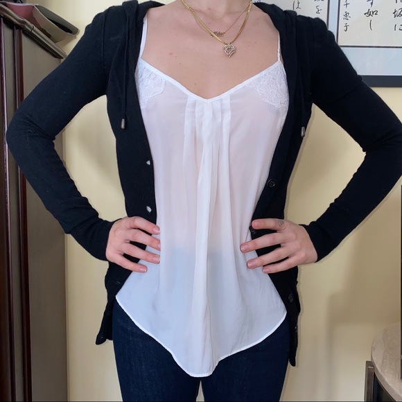 TALULA black button-up cardigan/hoodie (size XXS) - Picture 2 of 6